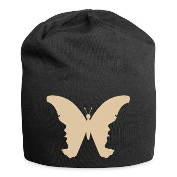 Schmetterlings-Gesicht - Jersey-Beanie - Schwarz - Vorne