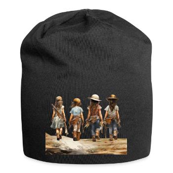 Faschingsverkleidungen, beliebt bei Alt und Jung - Jersey-Beanie - Schwarz - Vorne