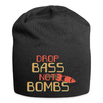 Drop Bass Not Bombs Music Lover Motif - Jersey Beanie - black - Front