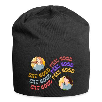 EAT GOOD FEEL GOOD - Jersey Beanie - black - Front