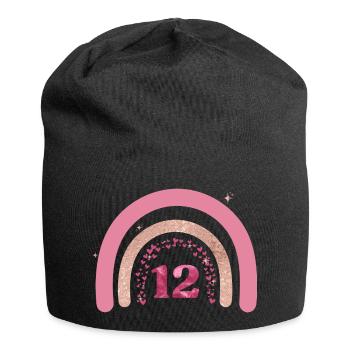 12th Birthday Rainbow Rose - Jersey Beanie - black - Front
