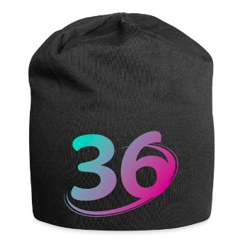 Nummer 36 mehrfarbig - Jersey-Beanie - Schwarz - Vorne