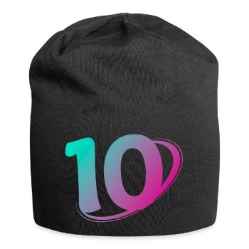 Nummer 10 mehrfarbig - Jersey-Beanie - Schwarz - Vorne
