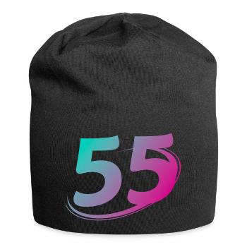 Nummer 55 mehrfarbig - Jersey-Beanie - Schwarz - Vorne