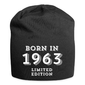 1963, year of birth, date of birth - Jersey Beanie - black - Front