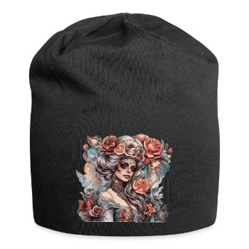 Dreamy and seductive woman in vintage style - Jersey Beanie - black - Front