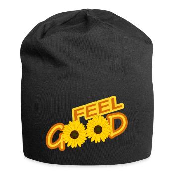 FEEL GOOD - Jersey Beanie - black - Front