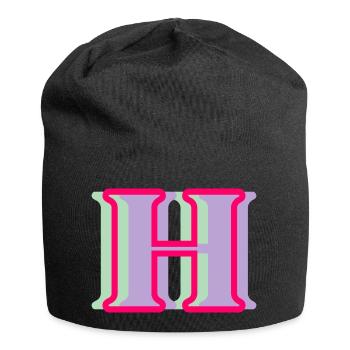 Multi-coloured letter h - Jersey Beanie - black - Front