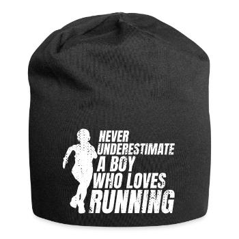 Lustiger Läufer Junge - Jersey-Beanie - Schwarz - Vorne