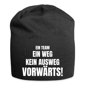 Ein Team, kein Weg, kein Ausweg, Vorwärts! - Jersey-Beanie - Schwarz - Vorne