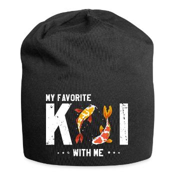 My Favorite Koi With Me Fish Lover Humor - Jersey-Beanie - Schwarz - Vorne