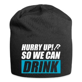 So we can drink lustiges Lauf Joggen Läufer - Jersey-Beanie - Schwarz - Vorne