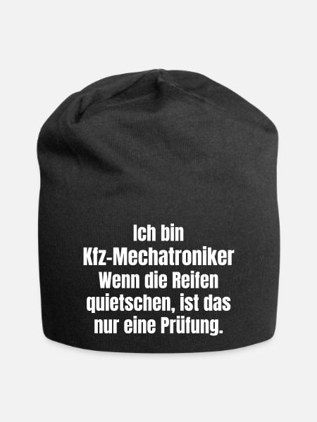 Kfz Mechatroniker Reifenpruefung Spruch - Jersey-Beanie - Schwarz