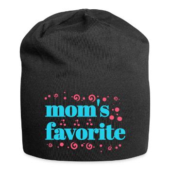 Le texte préféré de maman La personne préférée de maman Lieblin - Bonnet en jersey - noir - Devant