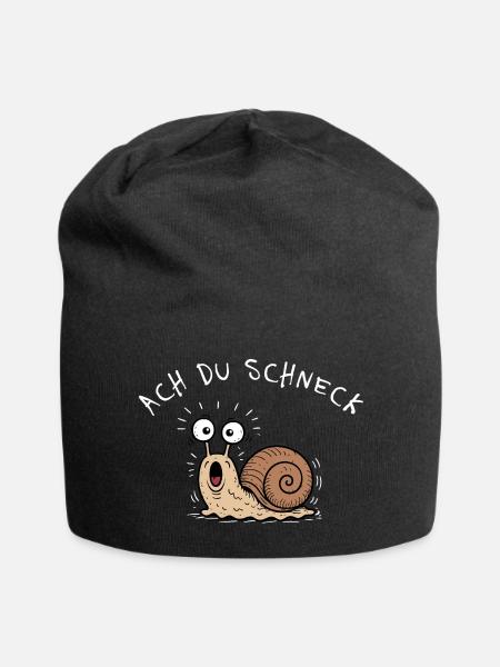 Ach Du Schneck! Lustiges Wortspiel Schnecke - Jersey-Beanie - Schwarz