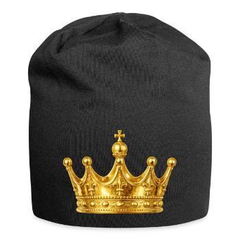 Golden Crown Ornament - Jersey Beanie - black - Front