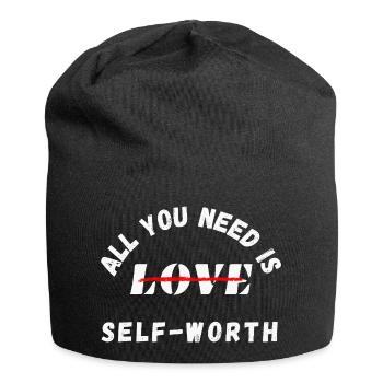 All You Need Is Self-Worth – Mental Health - Jersey Beanie - black - Front