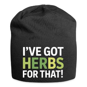Heilpraktiker, ich habe Kräuter für diesen Profi - Jersey-Beanie - Schwarz - Vorne