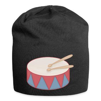 Cartoon Drum with Triangle Decor - Jersey Beanie - black - Front