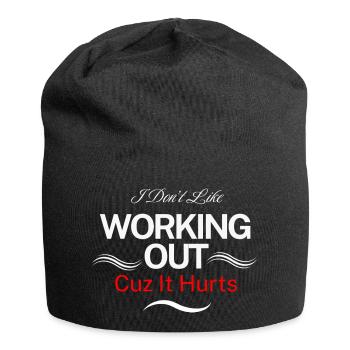 I Don’t Like Working Out Cuz It Hurts - Jersey Beanie - black - Front