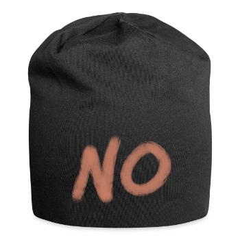 No Brushstroke Logo – Mutiger Statement - Jersey-Beanie - Schwarz - Vorne