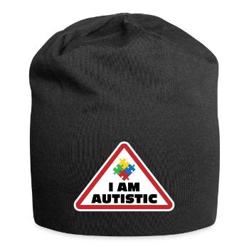 Je suis autiste : conception d’icônes de puzzle - Bonnet en jersey - noir - Devant