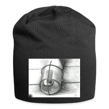 Croquis en seau en noir et blanc - Bonnet en jersey - noir - Devant