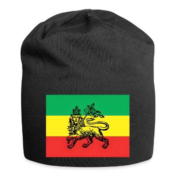 Haile Selassie I Jah Rastafari Rasta Reggae Roots - Jersey Beanie - black - Front