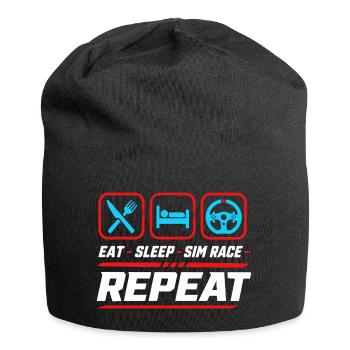 Eat sleep sim race repeat for sim racing fans - Jersey Beanie - black - Front