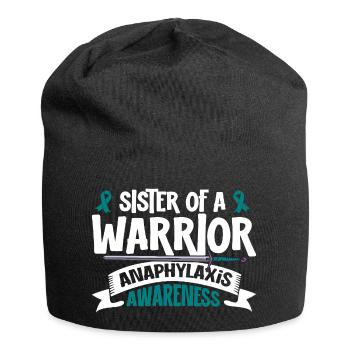 Schwester eines Kämpfers - Anaphylaxie - Jersey-Beanie - Schwarz - Vorne