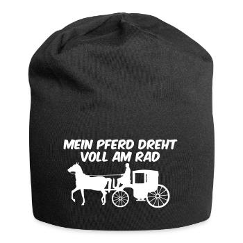 Mein Pferd dreht voll am Rad - Jersey-Beanie - Schwarz - Vorne