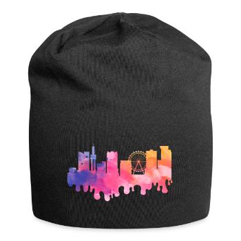 Birmingham England UK City Skyline Splash Colorful - Jersey Beanie - black - Front