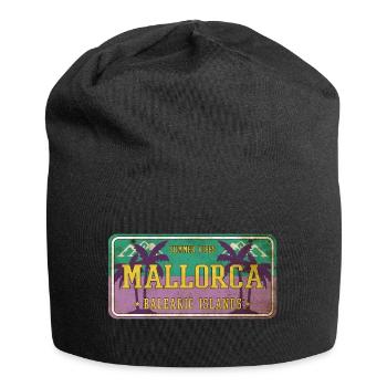 Mallorca Summer Sun Beach Sea Palms Holiday - Jersey Beanie - black - Front