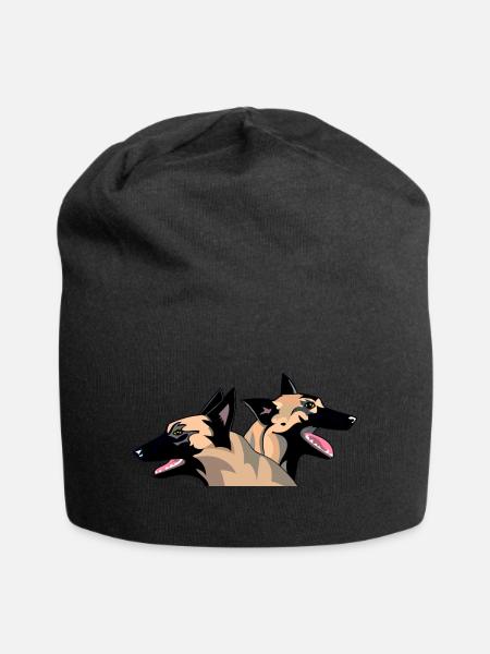 Malinois Duo - Jersey-Beanie - Schwarz