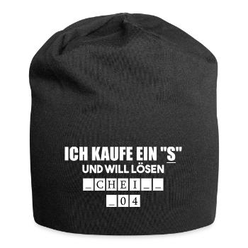 Anti Schalke ich kaufe ein S - lustiges Geschenk - Jersey-Beanie - Schwarz - Vorne
