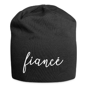 Verlobte Matching Verlobung Geschenk Hochzeit des Bräutigams - Jersey-Beanie - Schwarz - Vorne