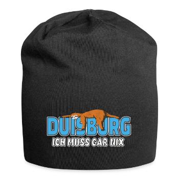 Duisburg ich muss gar nix Faultier Heimat - Jersey-Beanie - Schwarz - Vorne