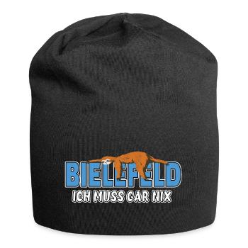 Bielefeld ich muss gar nix Faultier Heimat - Jersey-Beanie - Schwarz - Vorne