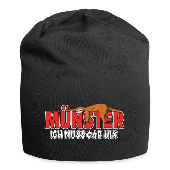 Münster ich muss gar nix Faultier Heimat - Jersey-Beanie - Schwarz - Vorne