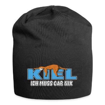 Kiel ich muss gar nix Faultier Heimat - Jersey-Beanie - Schwarz - Vorne