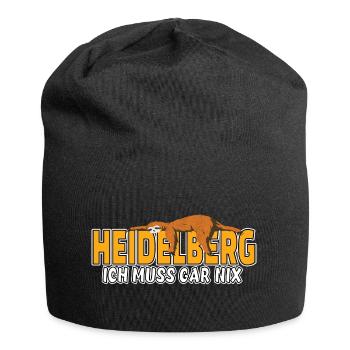 Heidelberg ich muss gar nix Faultier Heimat - Jersey-Beanie - Schwarz - Vorne