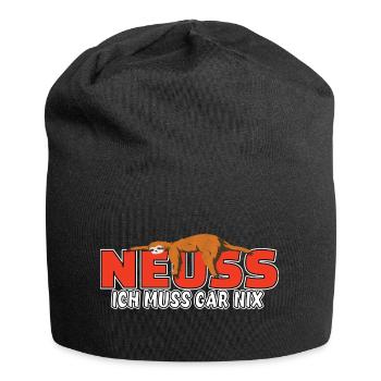 Neuss ich muss gar nix Faultier Heimat - Jersey-Beanie - Schwarz - Vorne