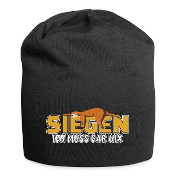 Siegen ich muss gar nix Faultier Heimat - Jersey-Beanie - Schwarz - Vorne