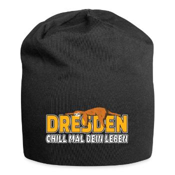 Dresden chill mal dein Leben Faultier Heimat - Jersey-Beanie - Schwarz - Vorne