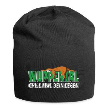 Wuppertal chill mal dein Leben Faultier Heimat - Jersey-Beanie - Schwarz - Vorne