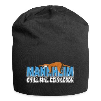 Mannheim chill mal dein Leben Faultier Heimat - Jersey-Beanie - Schwarz - Vorne
