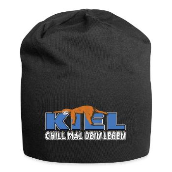 Kiel chill mal dein Leben Faultier Heimat - Jersey-Beanie - Schwarz - Vorne
