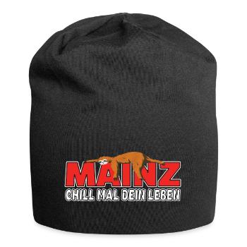 Mainz chill mal dein Leben Faultier Heimat - Jersey-Beanie - Schwarz - Vorne