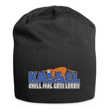 Kassel chill mal dein Leben Faultier Heimat - Jersey-Beanie - Schwarz - Vorne