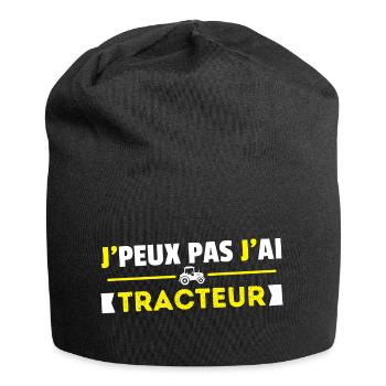 Je Peux Pas J'ai Tracteur Idée Cadeau Agriculteur - Bonnet en jersey - noir - Devant